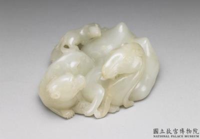 图片[2]-Carved jade in the shape of three beasts, Qing dynasty (1644-1911)-China Archive